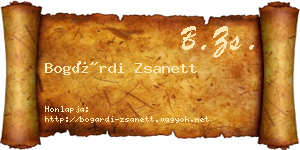 Bogárdi Zsanett névjegykártya